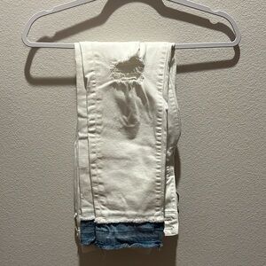 unique white denim jeans